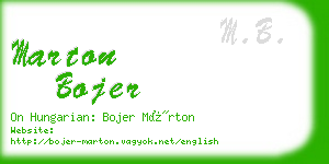 marton bojer business card